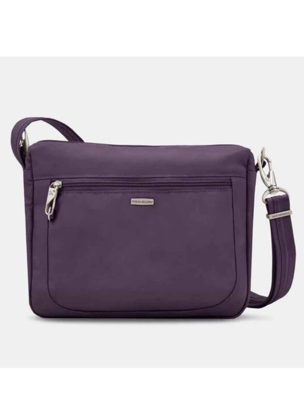 Travelon Purse Purple Messenger Crossbody Bag Travel Safety Casual Light Sleek